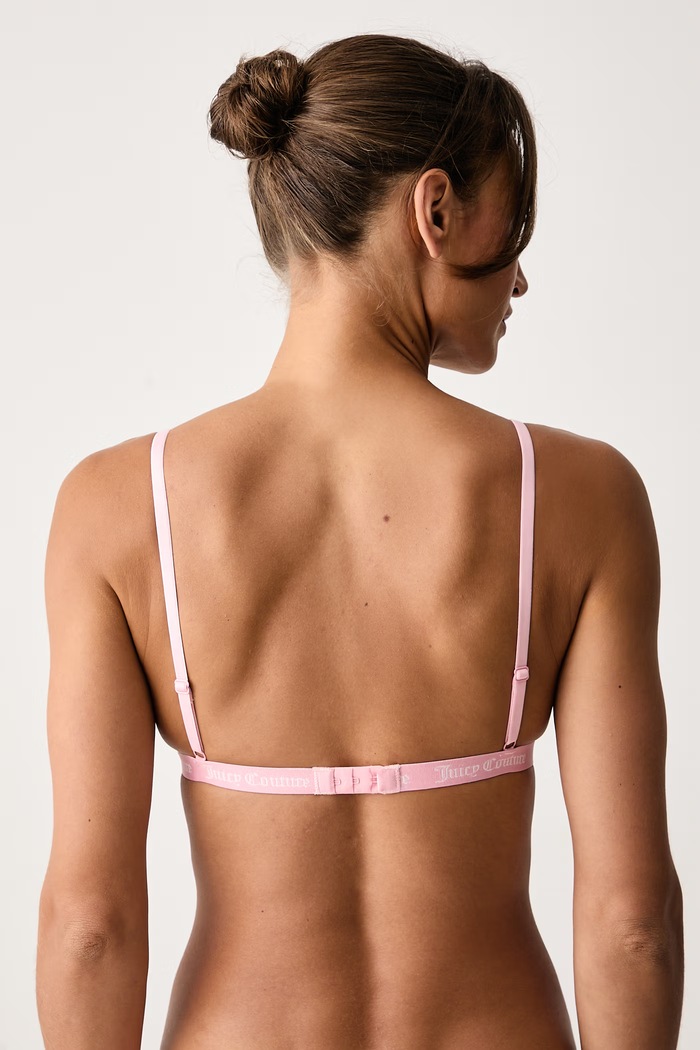 Дрехи Juicy Couture Триъгълен сутиен от памук с еластан FEMME BEV SCALLOPED EDGE JCTQB226951 розов