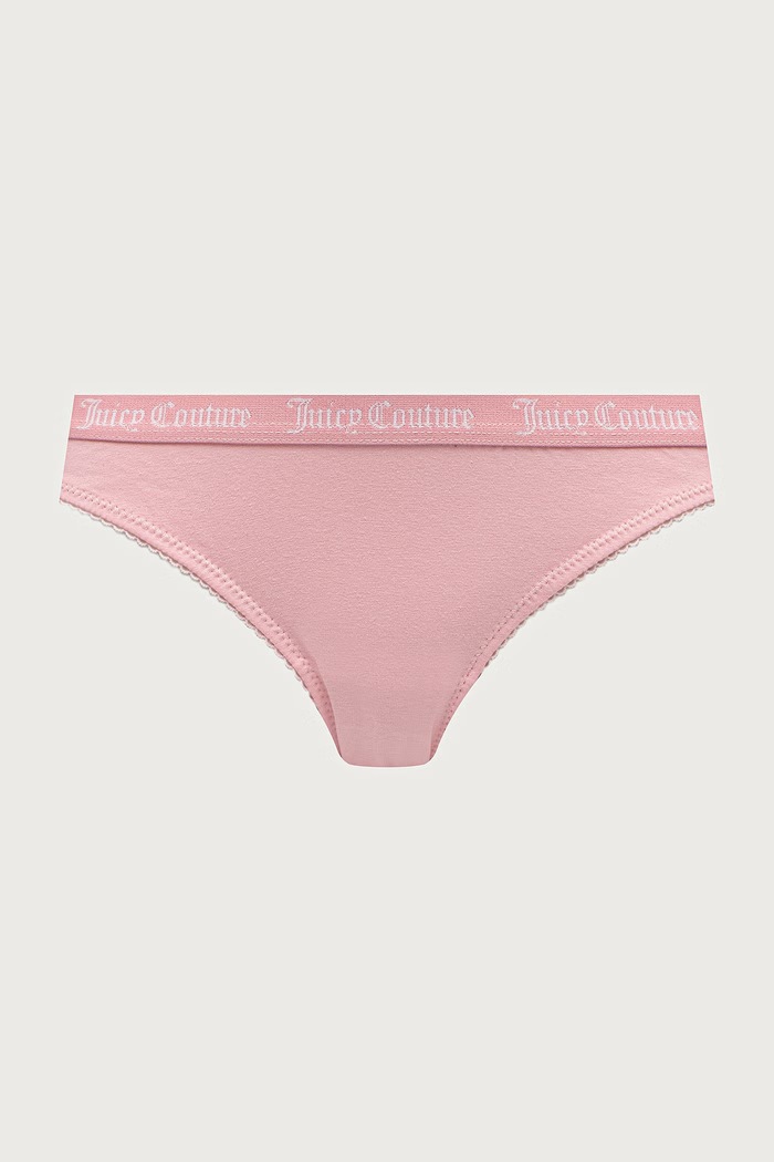 Juicy Couture Nohavičky dámske bavlnené s elastanom DIDDY FEMME COTTON SCALLOPED BRIEF 3-pak JCTBR226956 ružová AW26