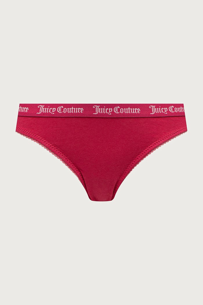 Nohavičky dámske bavlnené s elastanom DIDDY FEMME COTTON SCALLOPED BRIEF 3-pak Juicy Couture JCTBR226956 ružová