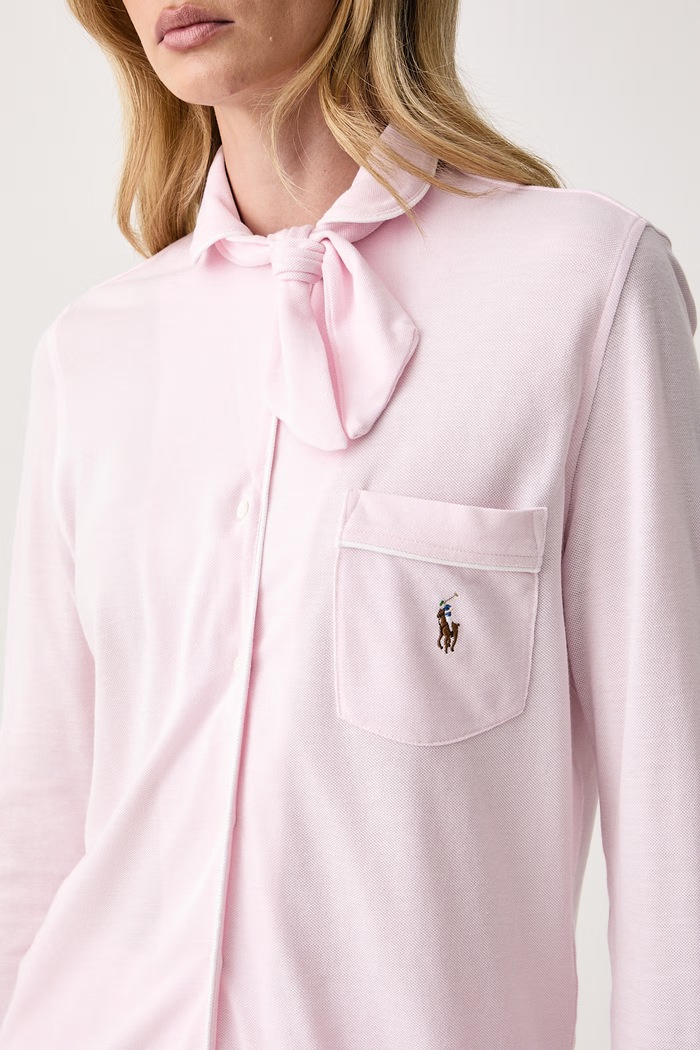 Piżama dwuczęściowa damska z bawełną Polo Ralph Lauren różowy 4P0808