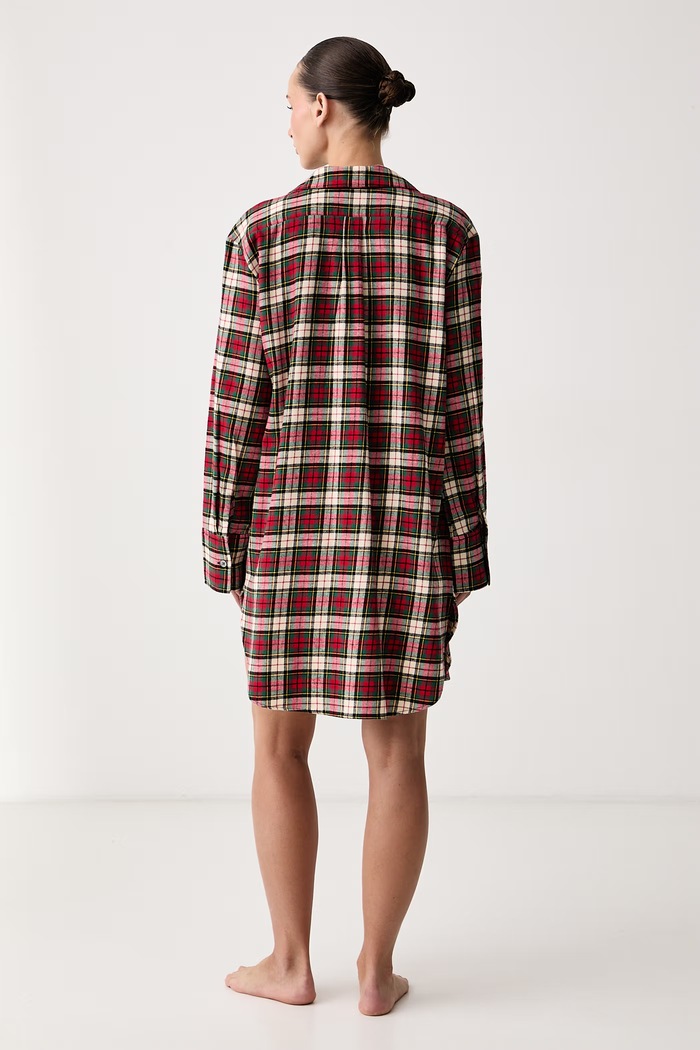 Polo Ralph Lauren Koszula nocna damska bawełniana 4P0559 bordowy AW26