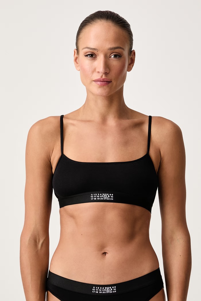 MM6 Maison Margiela Biustonosz z bawełną czarny MKRG80060