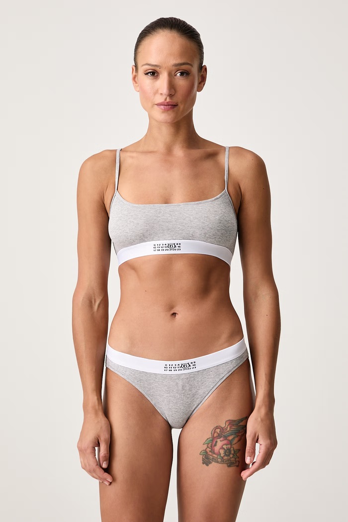 MM6 Maison Margiela Figi damskie z bawełną MKL840060 szary AW26