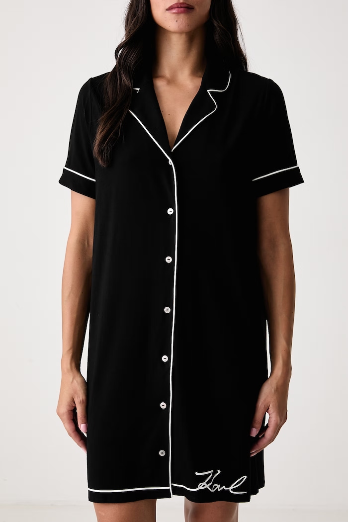 Νυχτικό γυναικείο με βισκόζη Karl Lagerfeld B4W45012 μαύρο