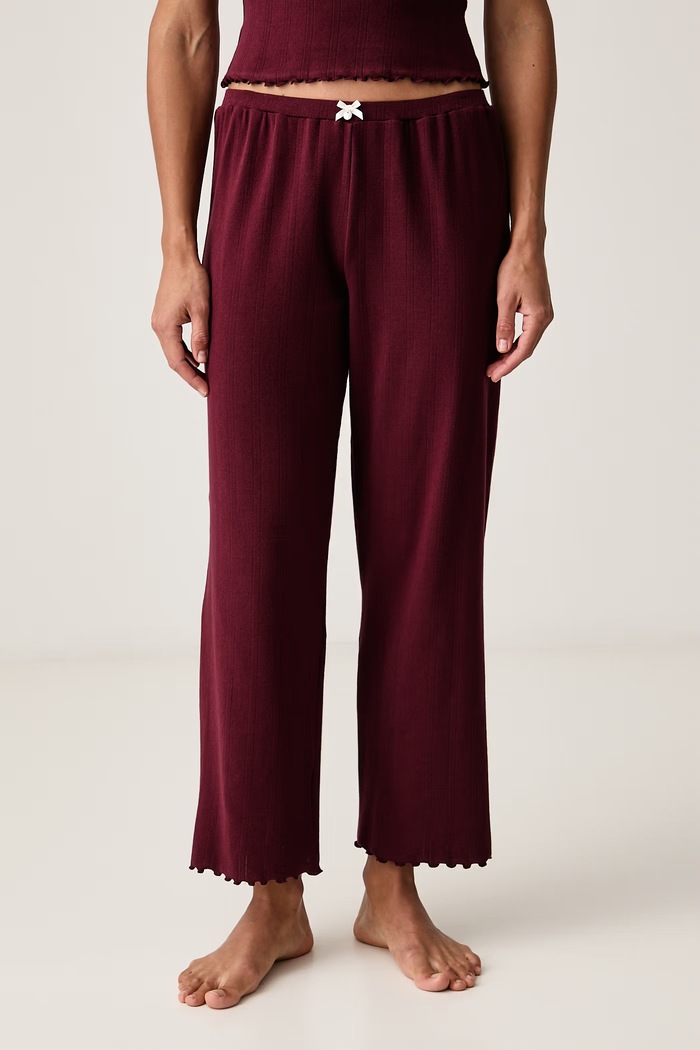 Îmbrăcăminte Karl Lagerfeld Pijama din două piese pentru femei cu bumbac B4W45014 burgundia