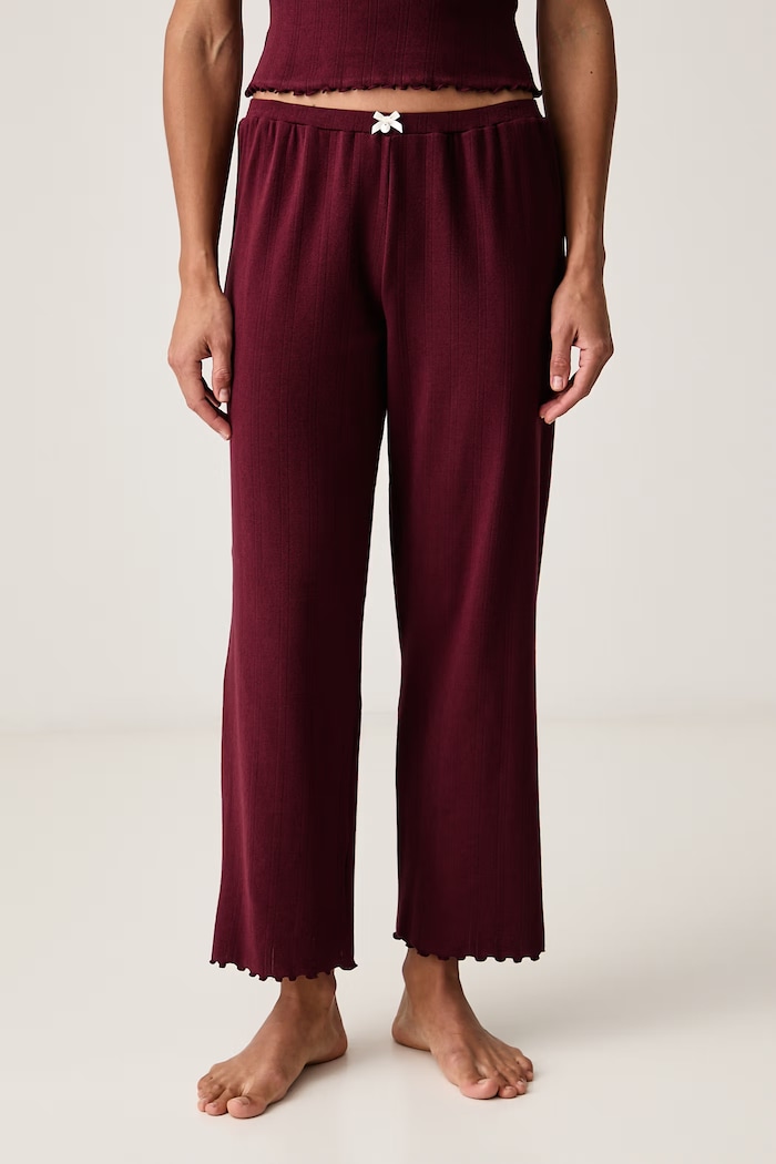 Îmbrăcăminte Karl Lagerfeld Pijama din două piese pentru femei cu bumbac B4W45014 burgundia