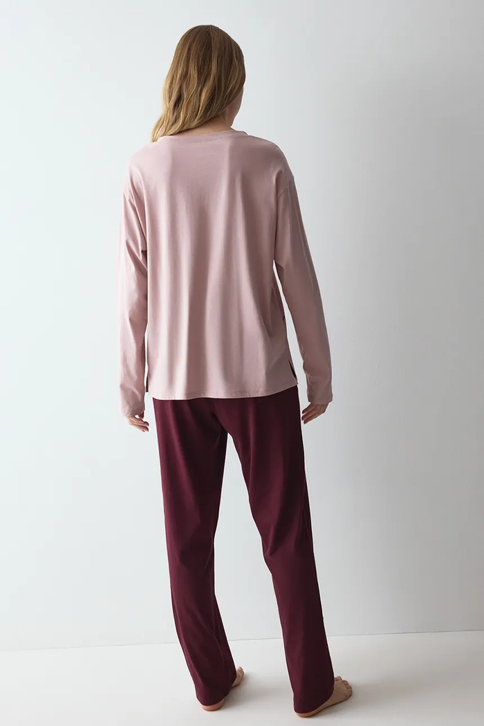 Triumph Pijama din două piese pentru femei din bumbac 10229158 roz AW26
