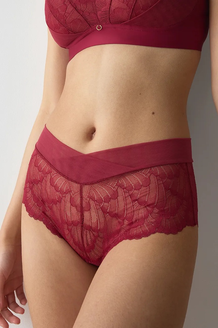 Brazyliany damskie koronkowe Triumph 10228674 bordowy