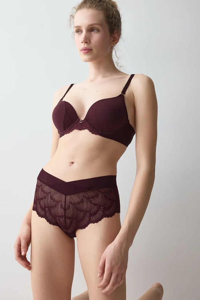 Odzież Triumph Brazyliany damskie koronkowe 10228674 bordowy