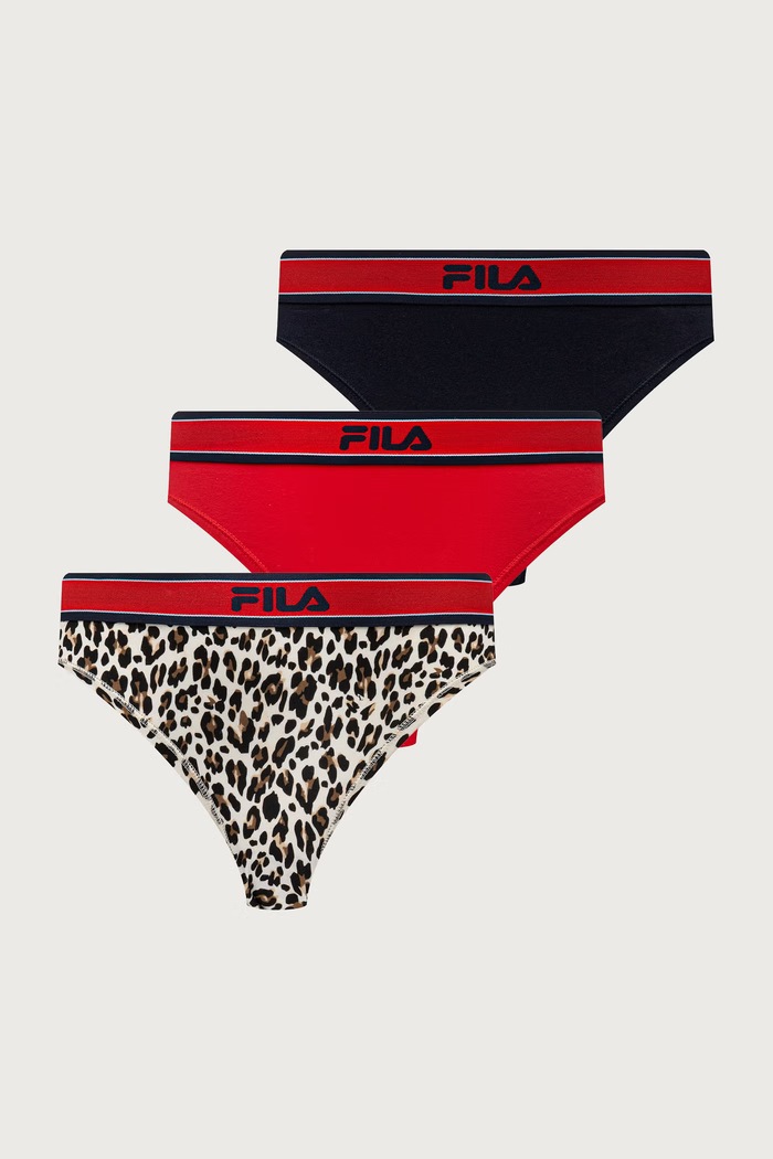 Fila Stringi damskie z bawełną 3-pack czerwony FU6389.3