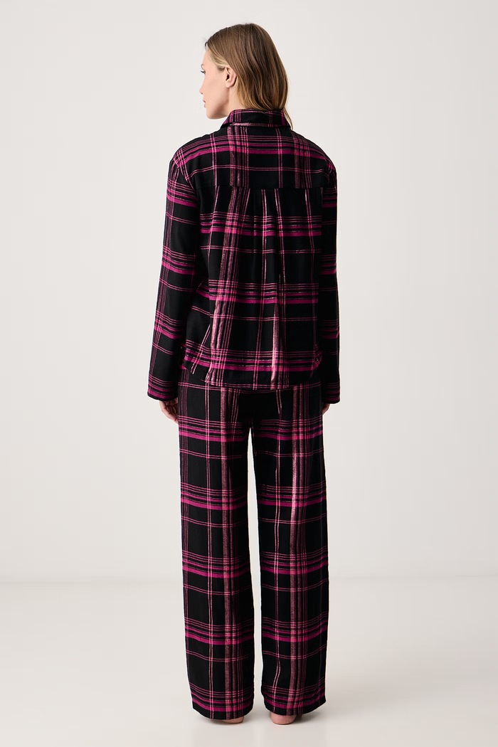 Dvojdielne pyžamo dámske s bavlnou FLANNEL GIFT-SET HUGO 50570176 ružová