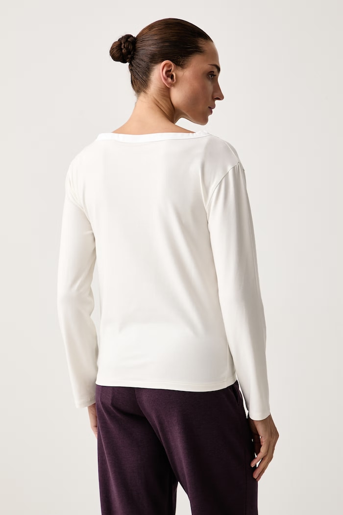 HUGO Zgornji del pižame z dolgimi rokavi ženski z modalom CASUAL LS-SHIRT 50570156 bež AW26