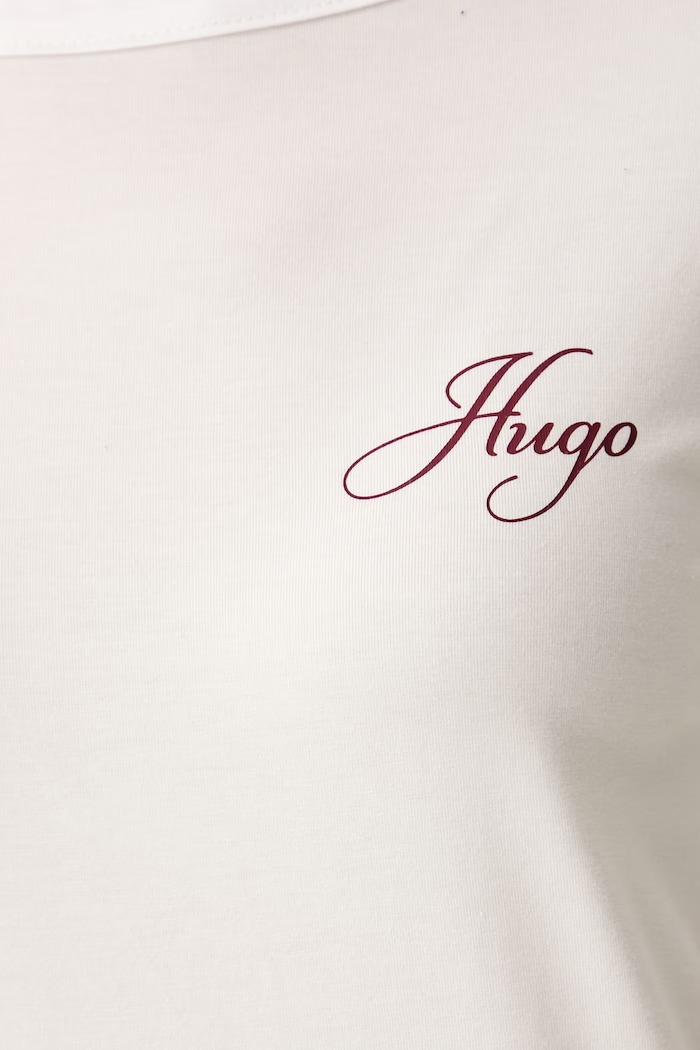 Zgornji del pižame z dolgimi rokavi ženski z modalom CASUAL LS-SHIRT HUGO 50570156 bež