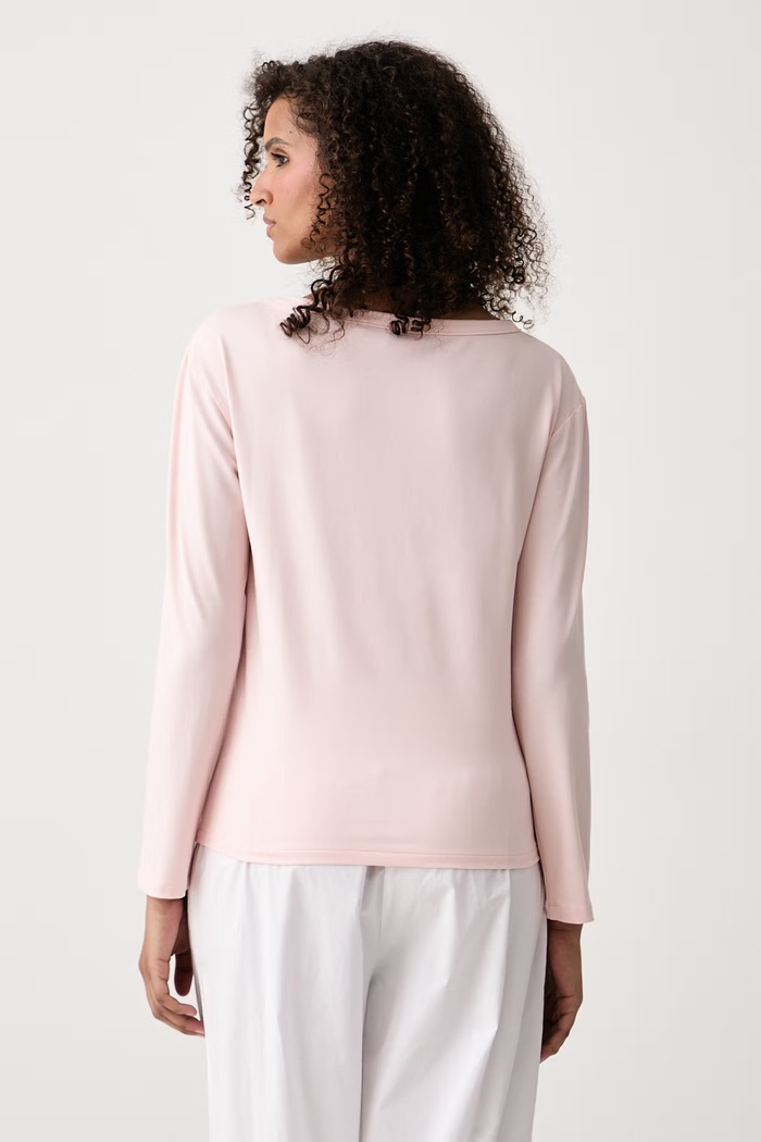 Odzież HUGO Longsleeve piżamowy damski z modalem CASUAL LS-SHIRT 50570156 różowy