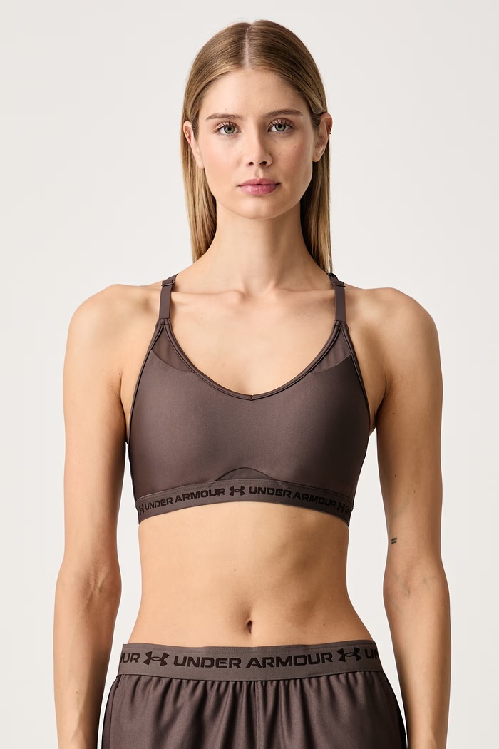 Under Armour Biustonosz sportowy Crossback Low brązowy 1386424.200
