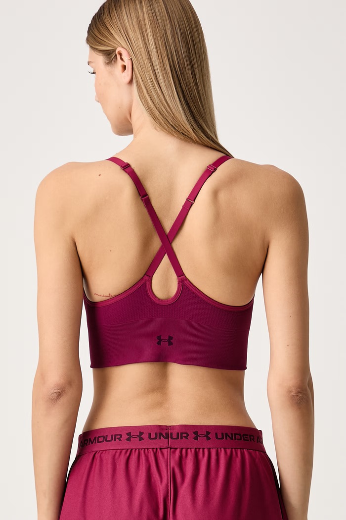 Under Armour Biustonosz sportowy Vanish Seamless 1384417.622 bordowy AW26
