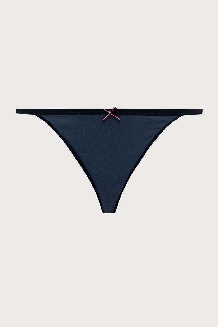 Odzież Tommy Hilfiger Stringi damskie z bawełną 2-pack UW0UW06666 niebieski