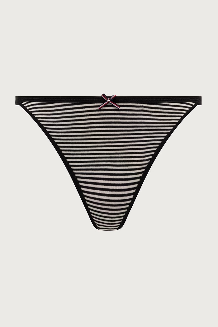 Tommy Hilfiger tange za žene s pamukom 2-pack UW0UW06666 crna AW26