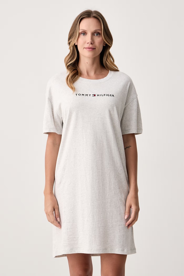 Tommy Hilfiger Koszula nocna damska bawełniana szary UW0UW06689