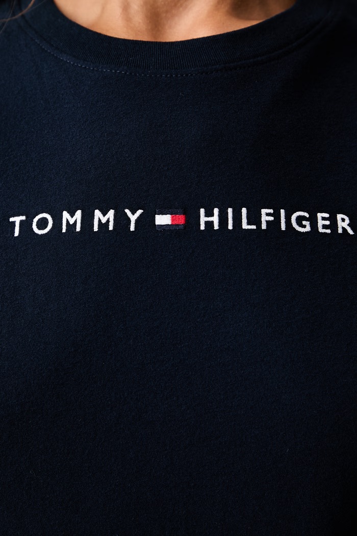 Tommy Hilfiger koszula nocna damska bawełniana UW0UW06689 granatowy