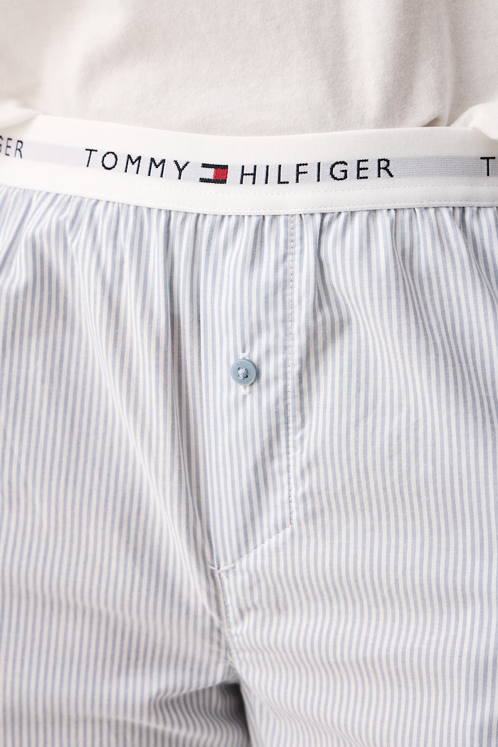 Oblečenie Tommy Hilfiger Pyžamové nohavice dámske bavlnené UW0UW06692 modrá
