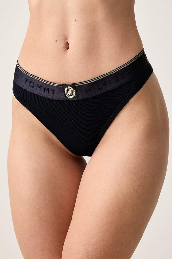 Tommy Hilfiger Tange za žene s pamukom mornarsko plava UW0UW06678
