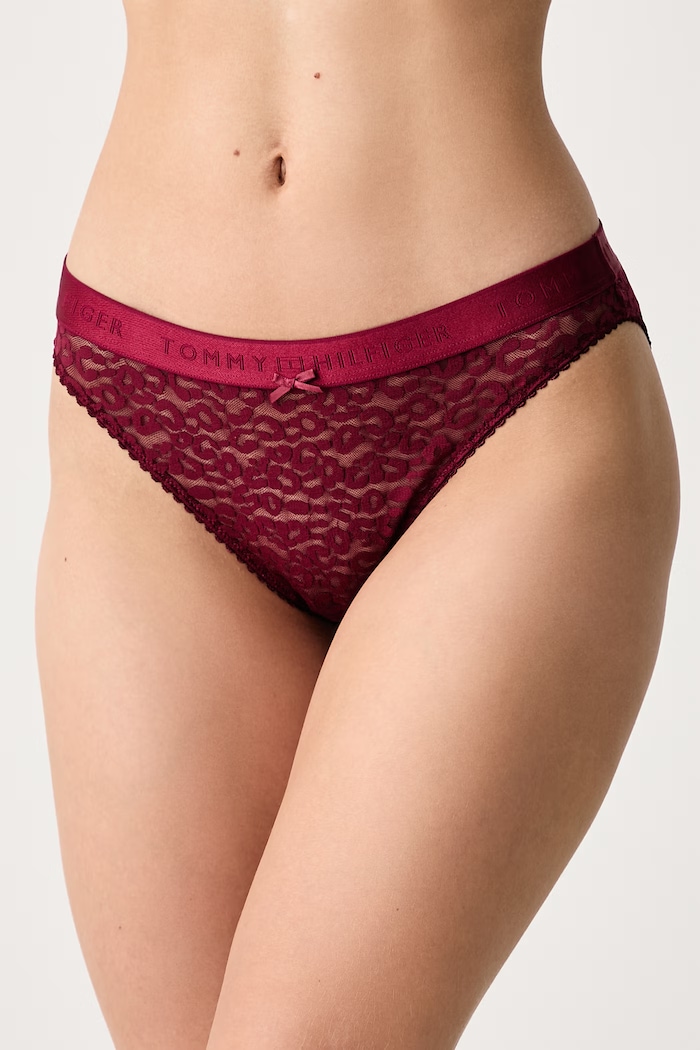 Tommy Hilfiger Figi damskie bordowy UW0UW06655