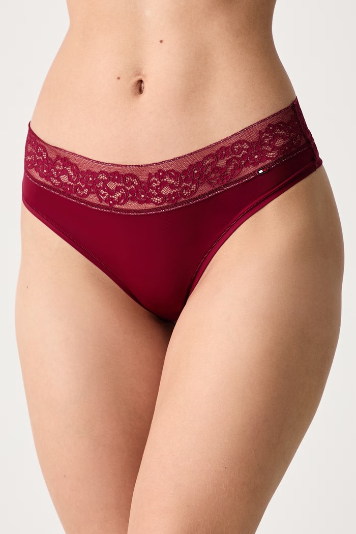 Tommy Hilfiger Figi damskie bordowy UW0UW06642