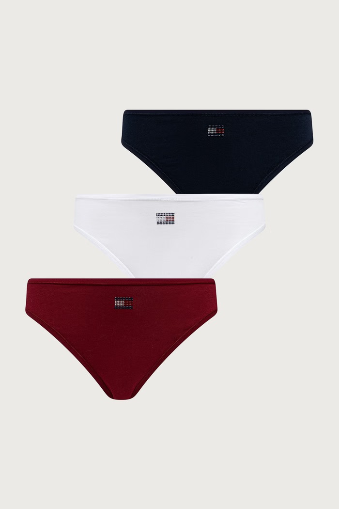 Tommy Hilfiger Бикини тип бразилиана дамски от памук с еластан бордо UW0UW06664