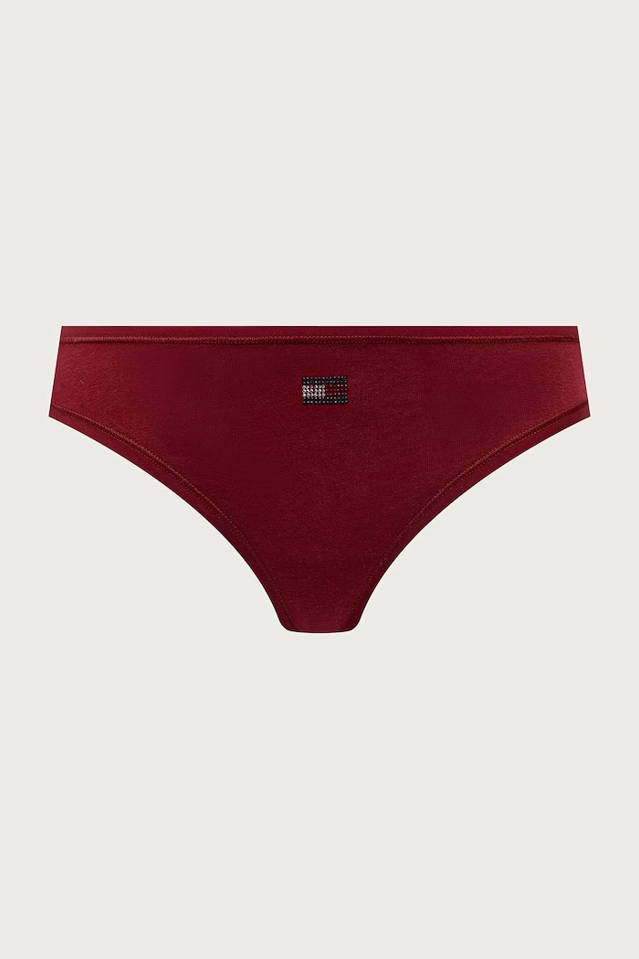 Tommy Hilfiger Tange za žene od pamuka s elastanom 3-pack UW0UW06663 bordo AW26
