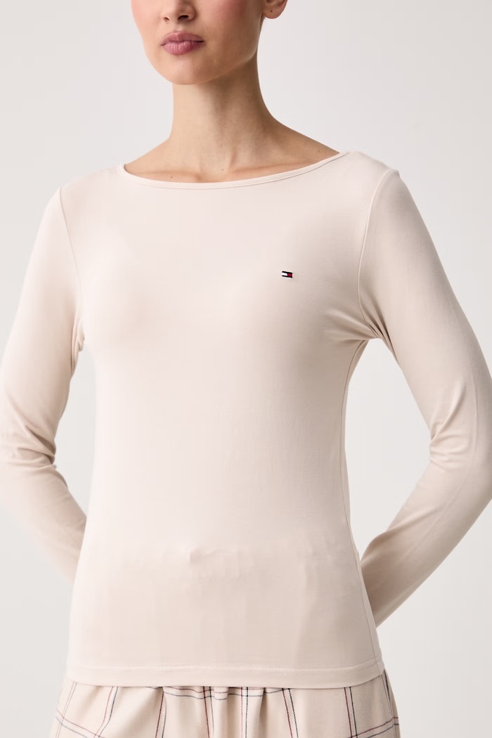 Dvodelna pižama ženska Tommy Hilfiger bež UW0UW06714