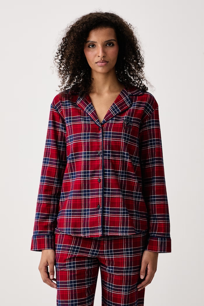 Tommy Hilfiger Piżama dwuczęściowa damska bawełniana UW0UW06708 bordowy AW26