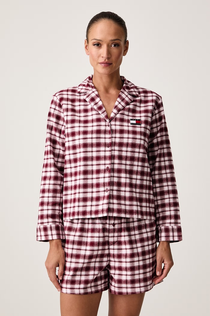 Tommy Hilfiger Пижама от две части дамска от памук розов UW0UW06622