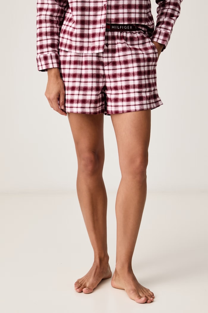 Дрехи Tommy Hilfiger Пижама от две части дамска от памук UW0UW06622 розов