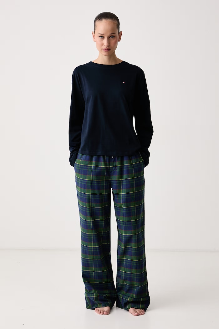Tommy Hilfiger Spodnji del pižame ženski bombažen UW0UW06597 mornarsko modra AW26