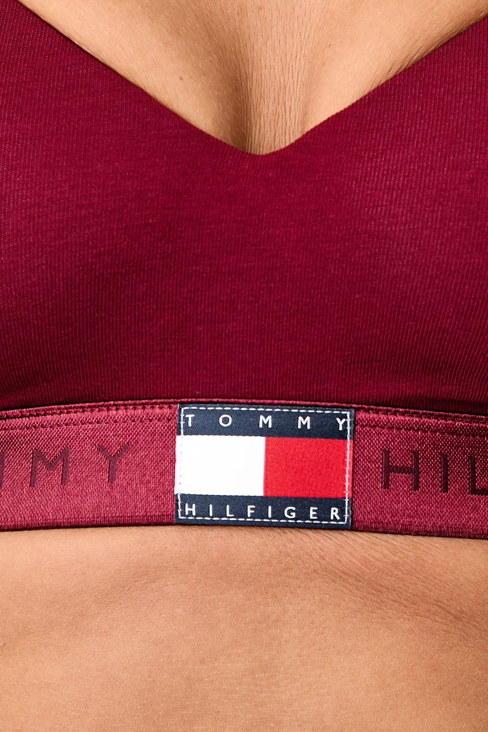 Biustonosz z bawełną Tommy Hilfiger UW0UW06673 bordowy