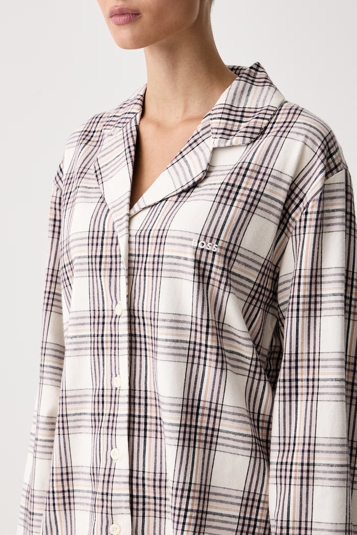 Koszula piżamowa damska z bawełną Holiday_Shirt BOSS 50571021 beżowy