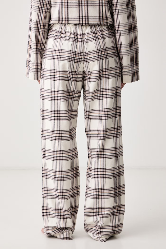 Odzież BOSS Spodnie piżamowe damskie z bawełną Holiday_Pants CW 50571015 beżowy
