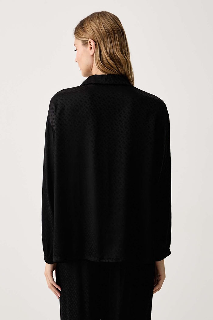 Oblačila BOSS Pižamna srajca ženska viskozna B Monogram_Shirt VN 50570996 črna