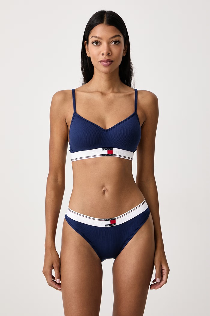 Tommy Hilfiger Κιλότα γυναικεία με βαμβάκι UW0UW06702 σκούρο μπλε AW26