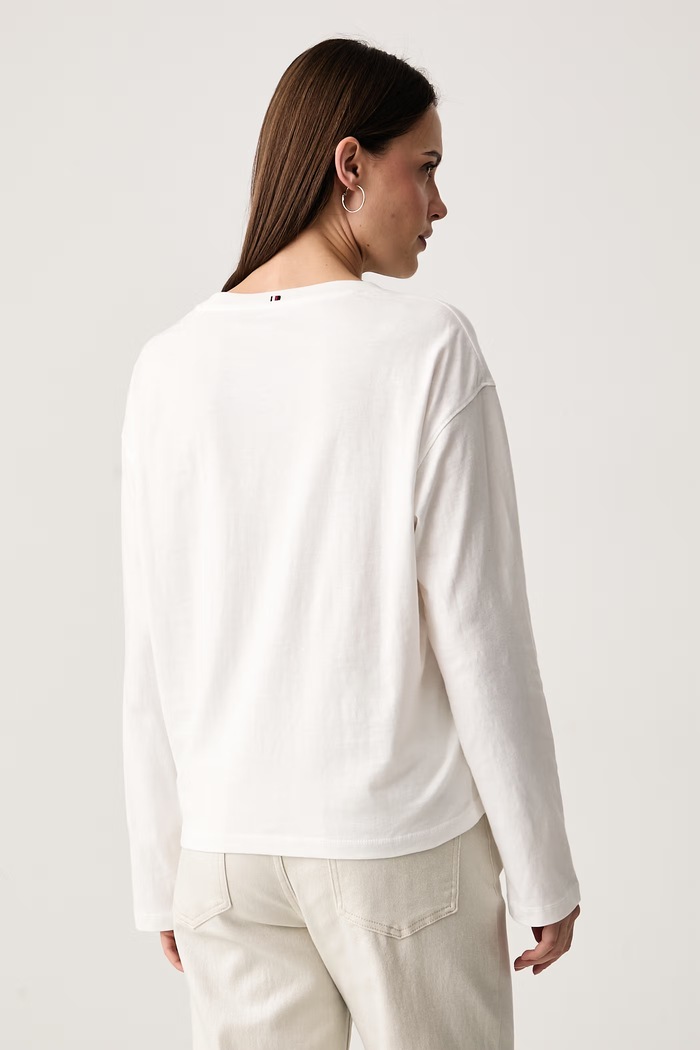 Odzież Tommy Hilfiger Longsleeve damski bawełniany UW0UW06593 biały