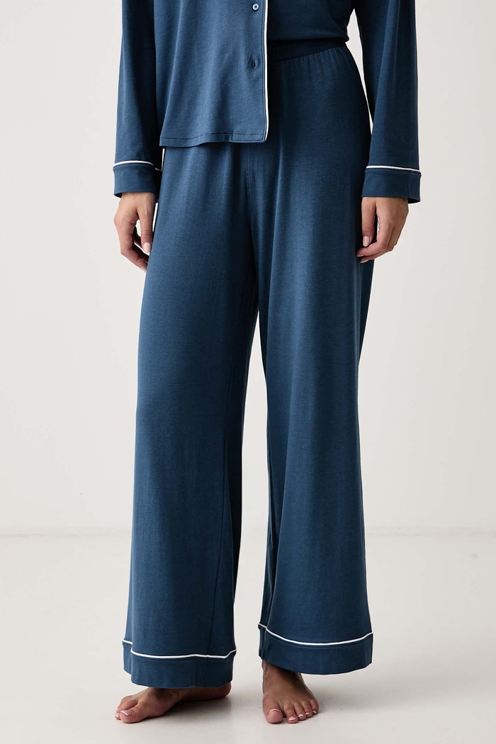 Pižama ženska z bombažem Tommy Hilfiger UW0UW06690 modra