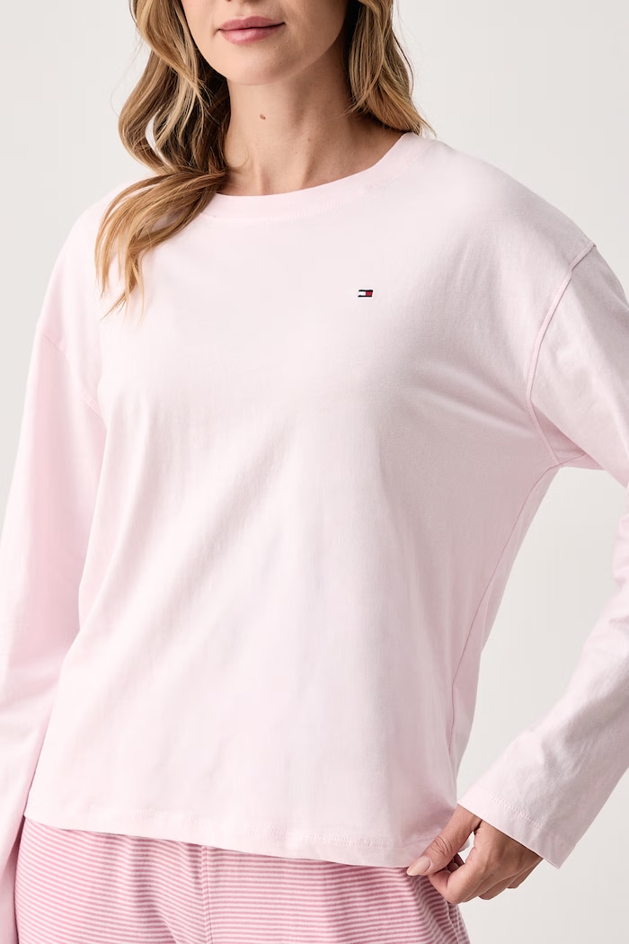 Piżama dwuczęściowa damska bawełniana Tommy Hilfiger różowy UW0UW06600