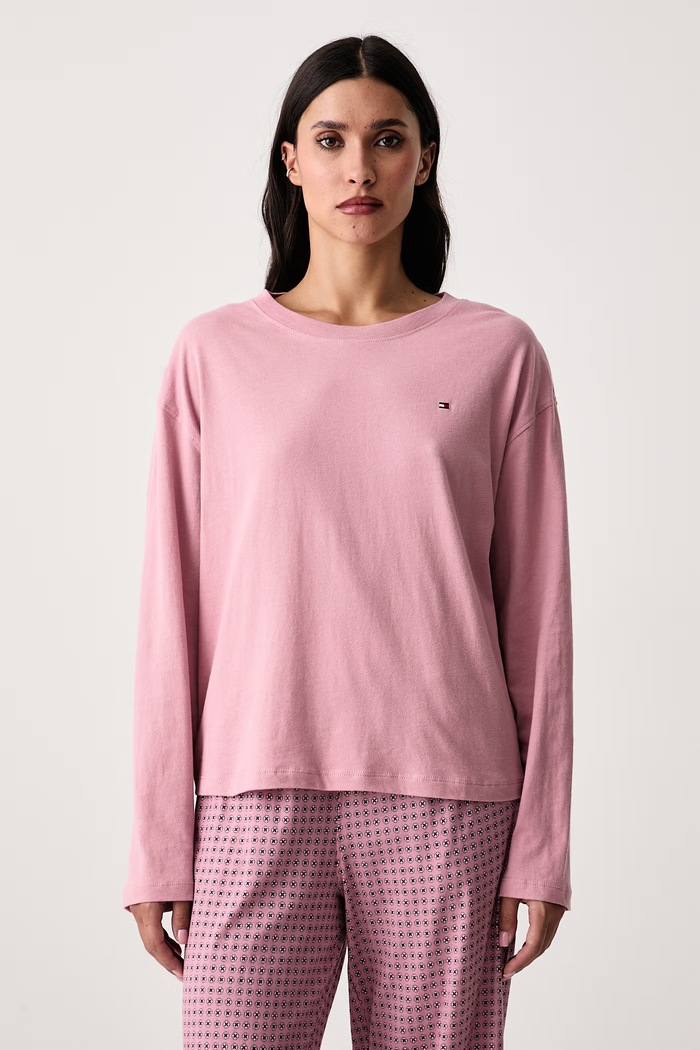 Tommy Hilfiger Dvoudílné pyžamo dámské bavlněné UW0UW06600 růžová AW26