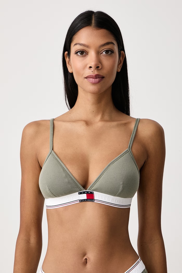 Tommy Hilfiger Grudnjak s trokutastim košaricama s pamukom zelena UW0UW06699