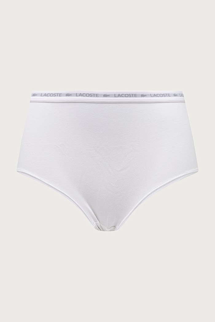 Lacoste Majtki damskie bawełniane z elastanem 3-pack 5F8881 szary AW26