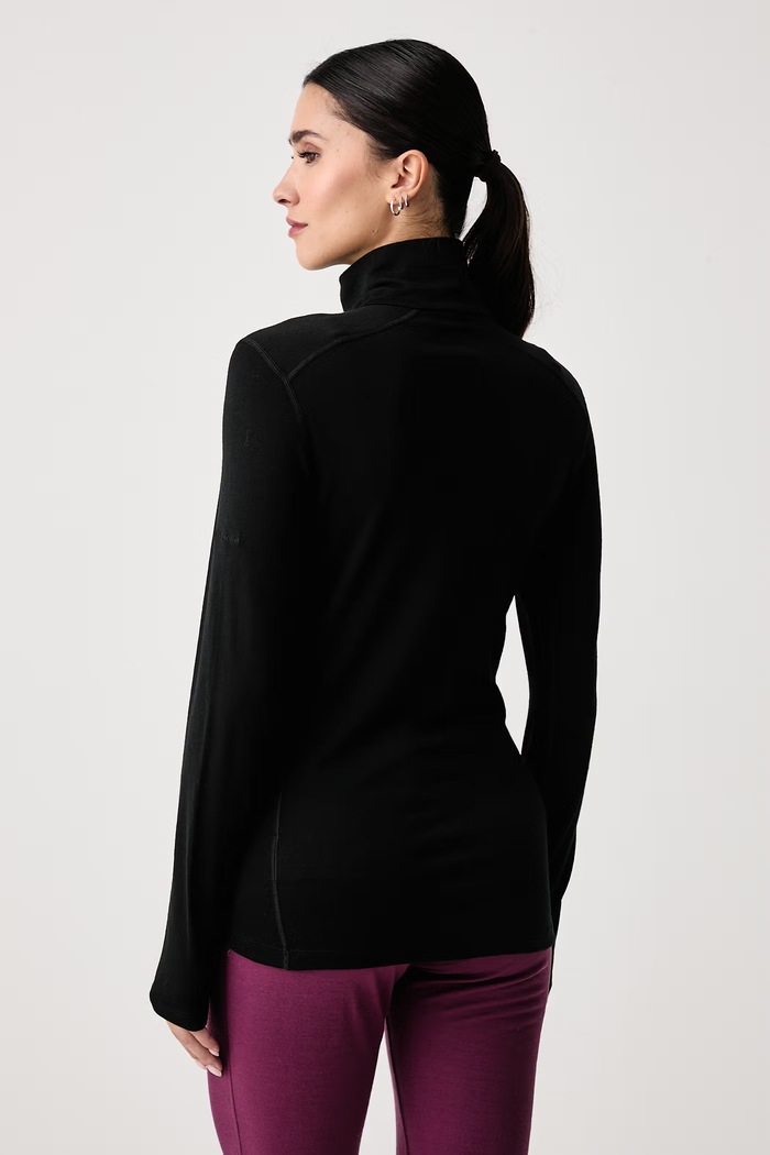 Icebreaker Longsleeve funkcyjny damski z wełny merino 260 Oasis IBB043900011 czarny AW26