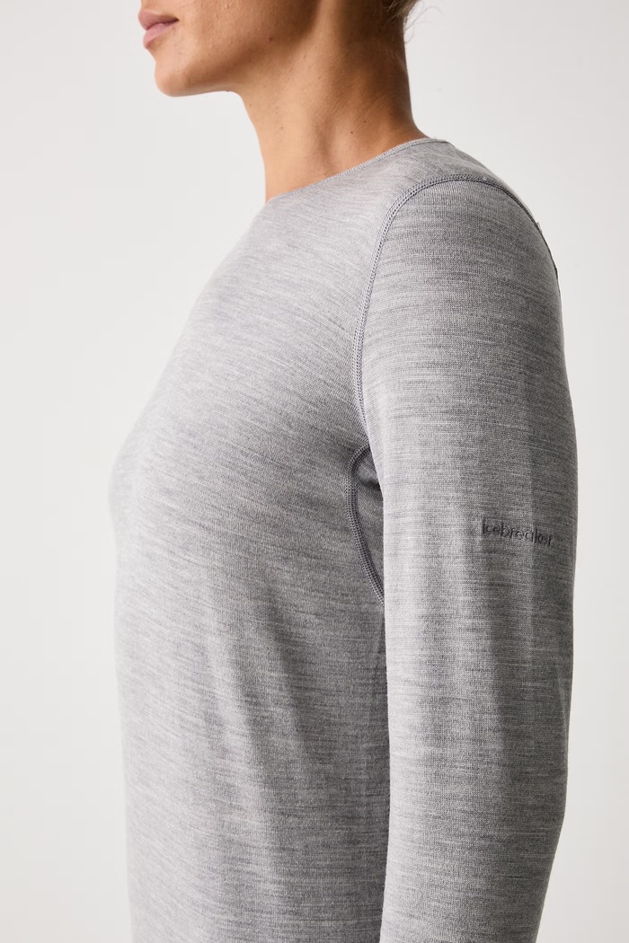 Longsleeve termoaktywny damski z wełny merino 260 Oasis Icebreaker IB1043870161 szary
