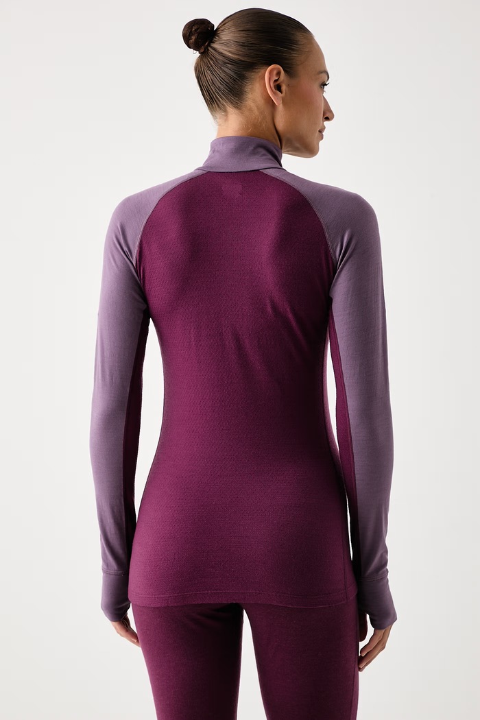 Odzież Icebreaker Longsleeve funkcyjny damski z wełny merino Merino ZoneKnit 200 IB0A57CK0O11 fioletowy