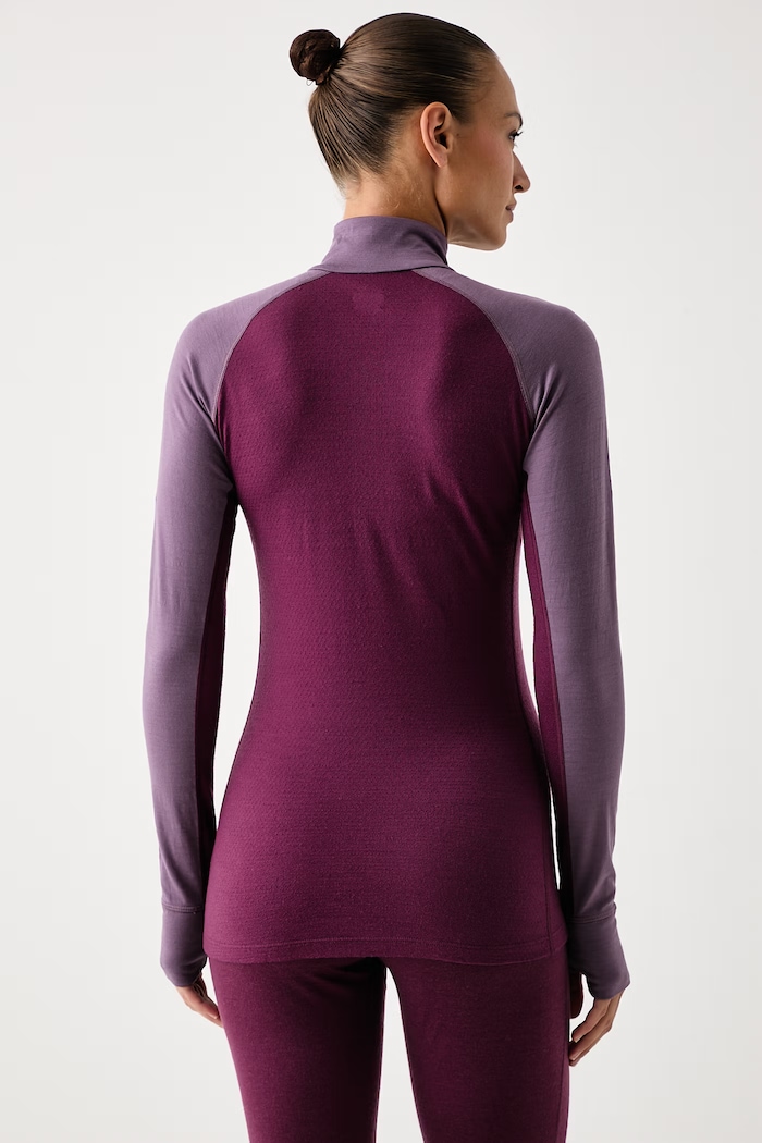 Odzież Icebreaker Longsleeve funkcyjny damski z wełny merino Merino ZoneKnit 200 IB0A57CK0O11 fioletowy